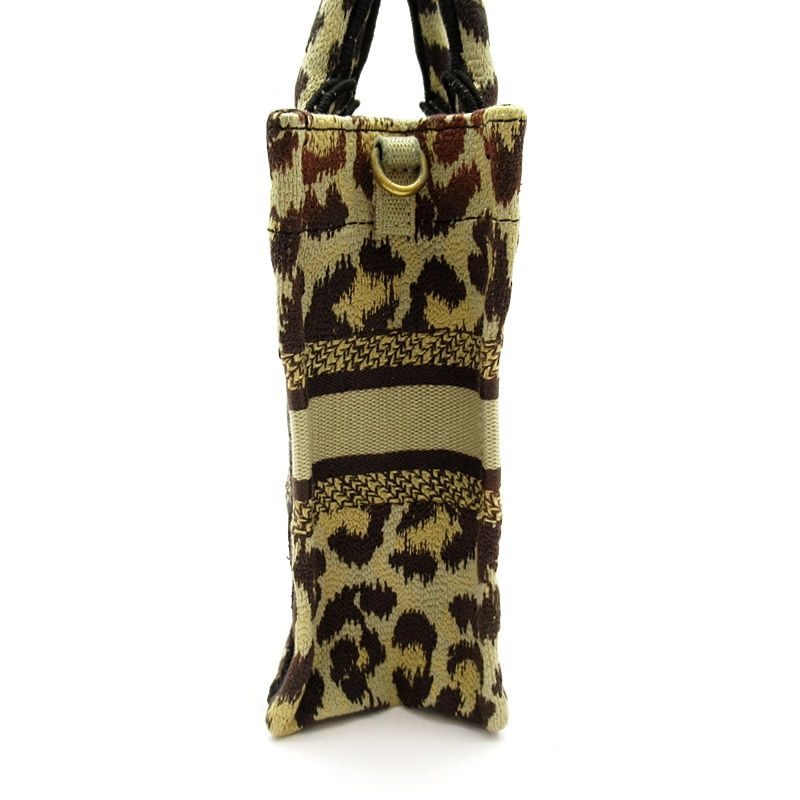 Dior Book Tote Mini Phone Canvas Handbag Leopard — view 3