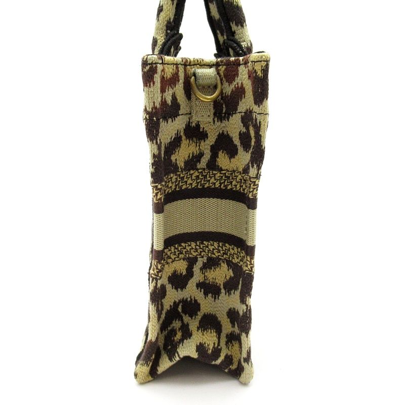 Dior Book Tote Mini Phone Canvas Handbag Leopard — view 5