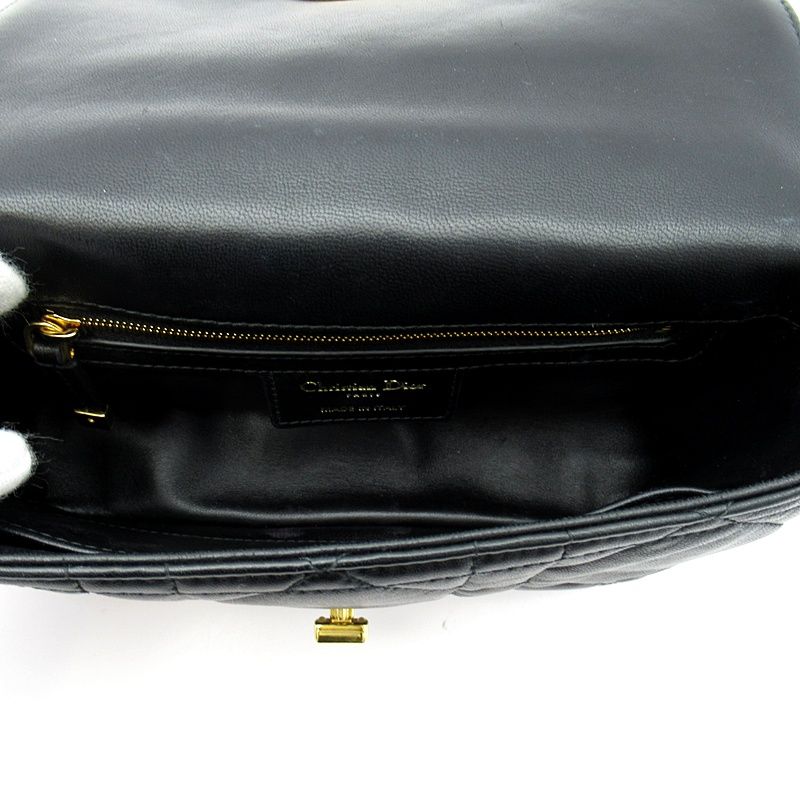 Dior Caro Small Shoulder Bag Calf Black Beauty — view 7