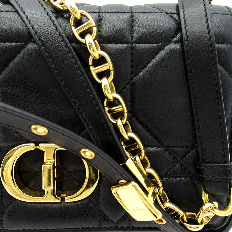 Dior Caro Small Shoulder Bag Calf Black Beauty — view 2