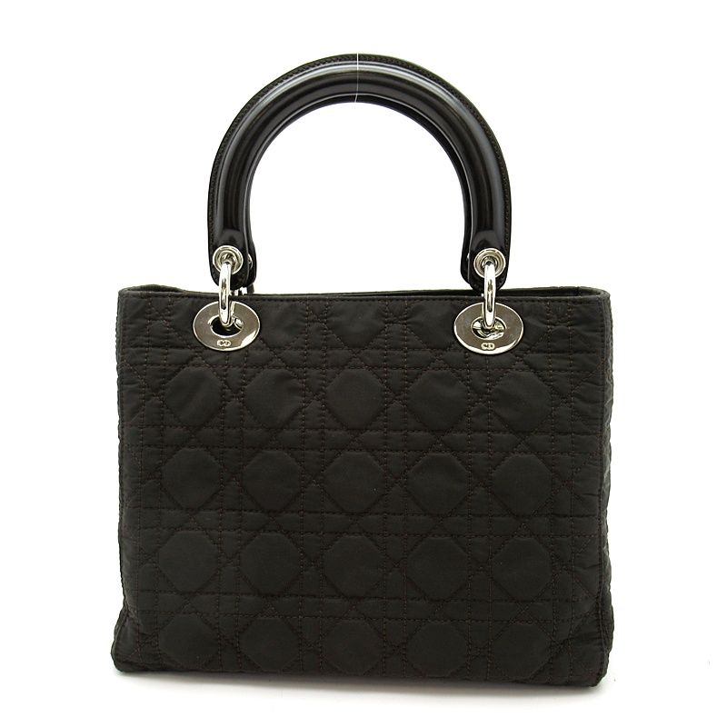Dior Lady Dior Cannage Handbag Nylon Dark Brown — view 6