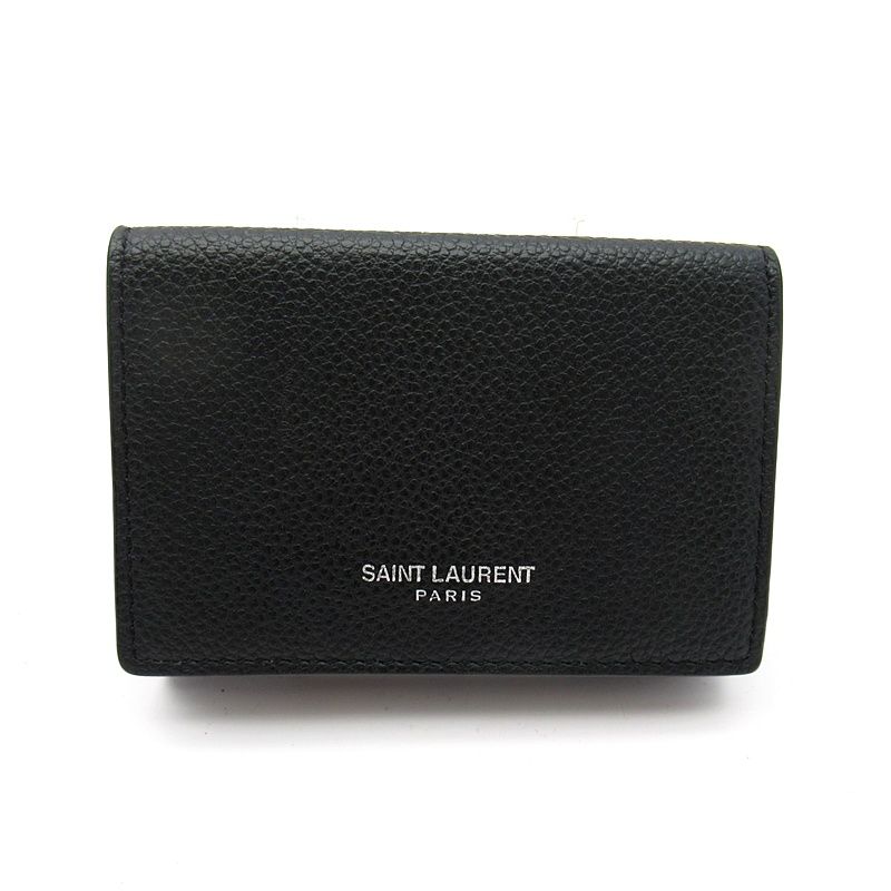 Saint Laurent Yves Tiny Wallet Calf Black