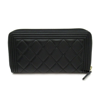 Chanel Boy Full Zipper Wallet Lambskin Black — view 2