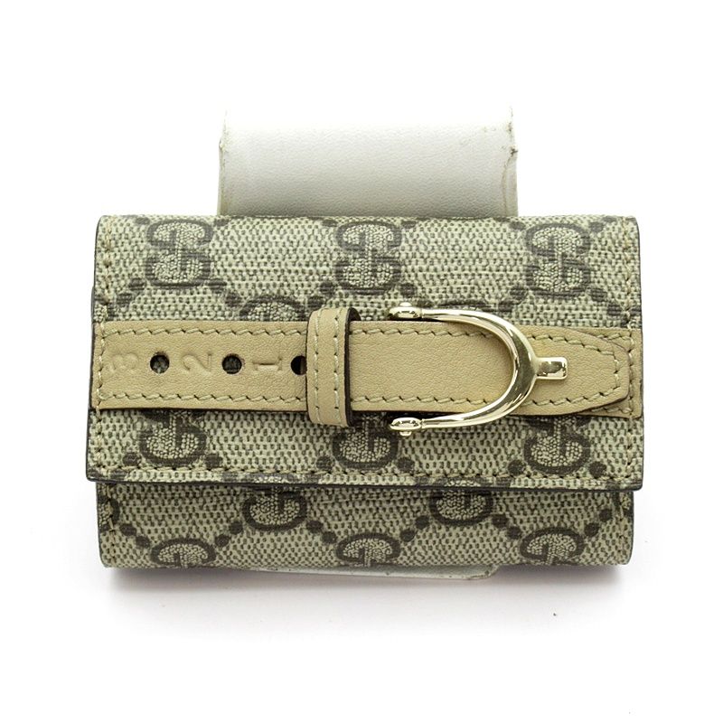 Gucci GG Supreme Belt Key Case Beige Brown Key Holder