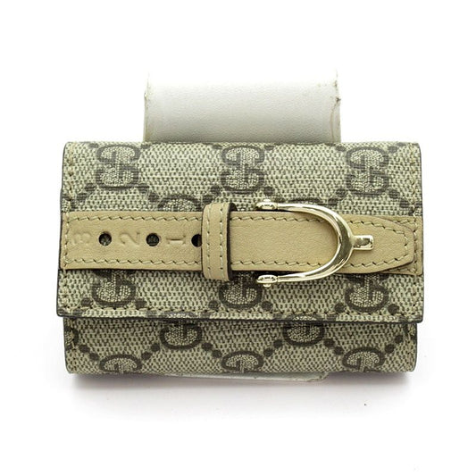 Gucci GG Supreme Belt Key Case Beige Brown Key Holder