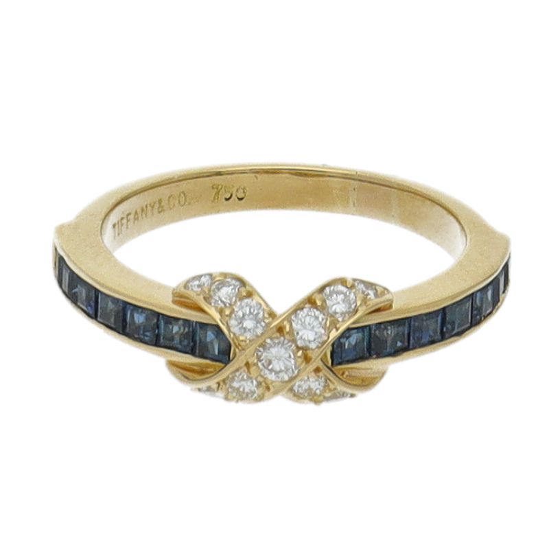 Tiffany & Co Signature Diamond Saffiano Ring 18k Yellow Gold — view 2