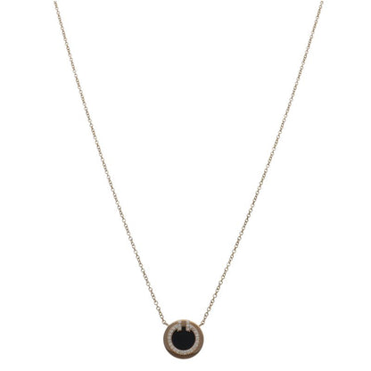 Tiffany & Co Diamond Onyx Circle Necklace 18k Pink Gold — view 2