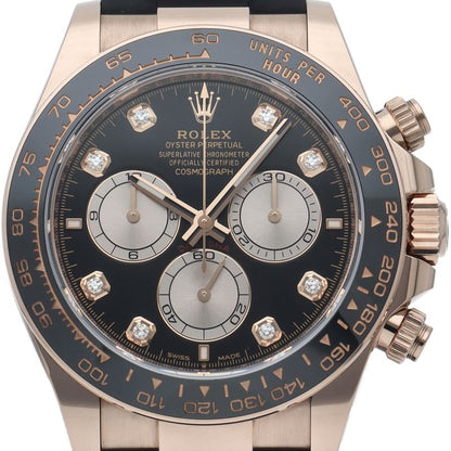 Rolex Cosmograph Daytona Watch Diamond Box 18k Pink Gold Rubber Black
