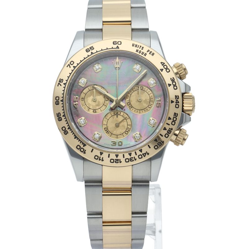 Rolex Cosmograph Daytona Watch Diamond Shell 18k Yellow Gold SS Black — view 2