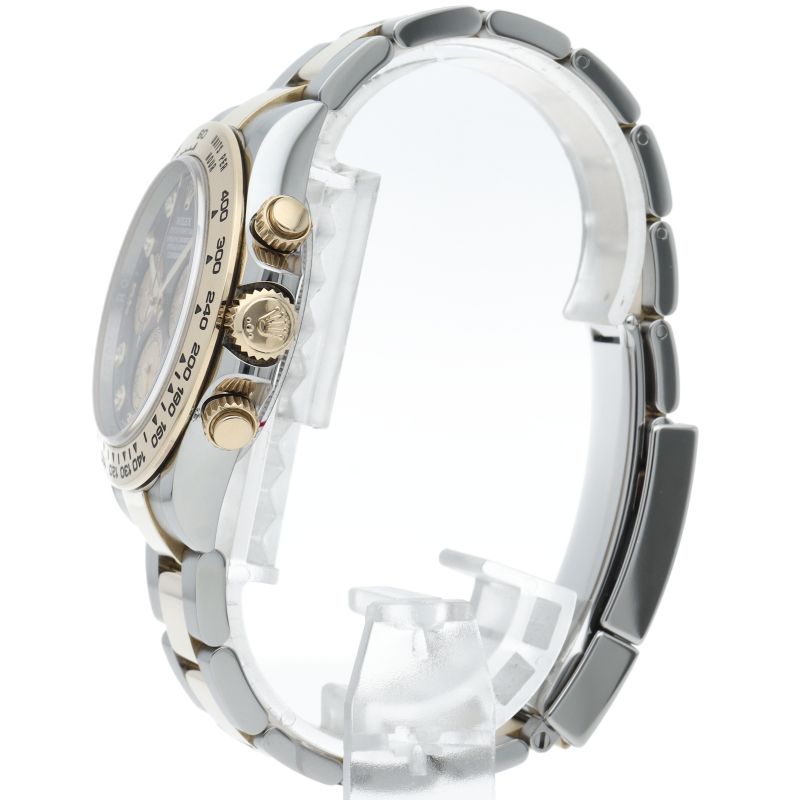 Rolex Cosmograph Daytona Watch Diamond Shell 18k Yellow Gold SS Black — view 3