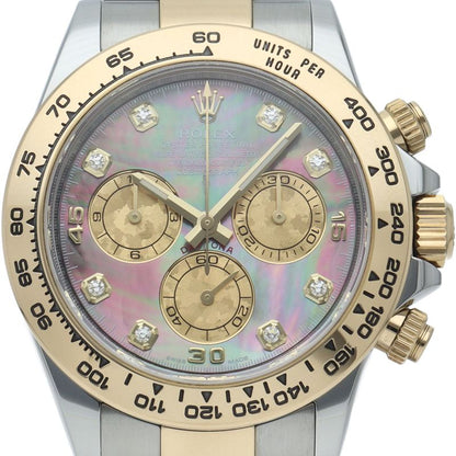 Rolex Cosmograph Daytona Watch Diamond Shell 18k Yellow Gold SS Black
