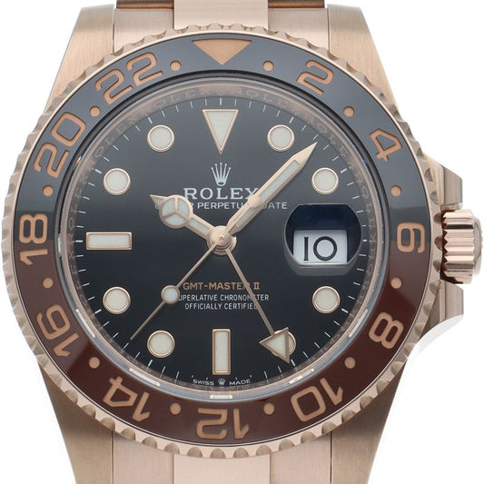 Rolex GMT Master 2 Watch Box 18k Pink Gold Black Polished