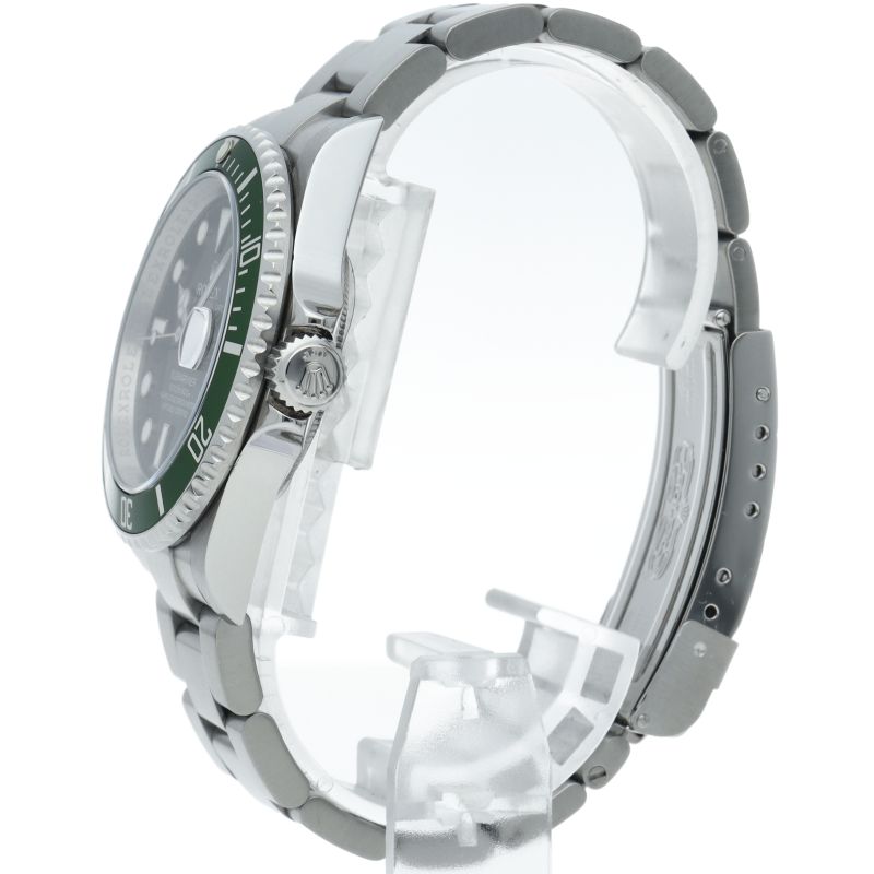 Rolex Submariner Date Green Roulette SS Watch Black Polished — view 3