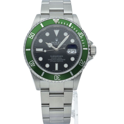 Rolex Submariner Date Green Roulette SS Watch Black Polished — view 2