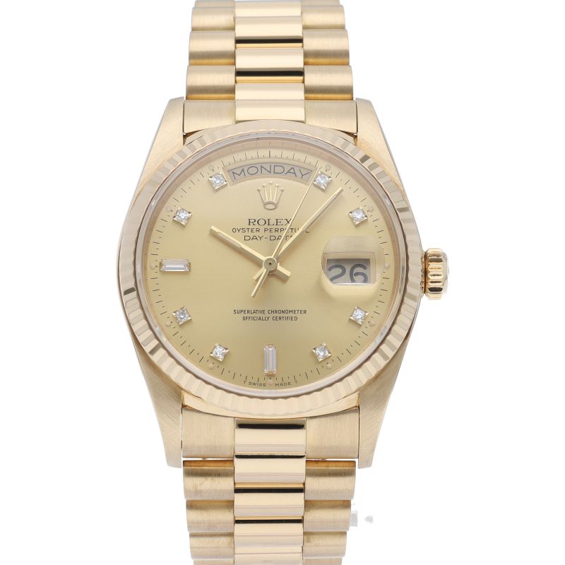 Rolex Day Date Watch 18k Yellow Gold Chien Pankara Oh Polished — view 2