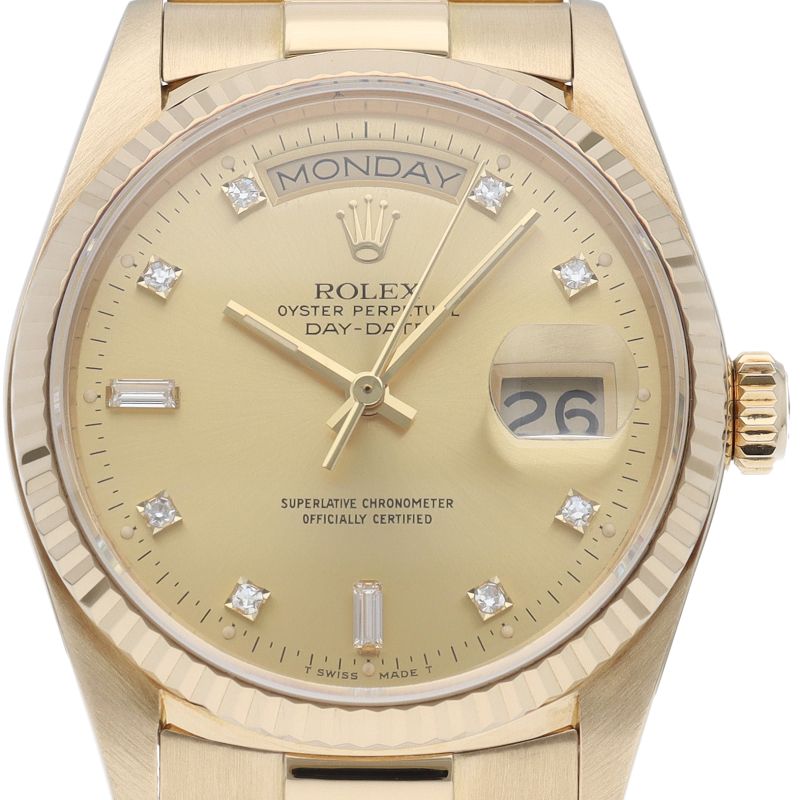 Rolex Day Date Watch 18k Yellow Gold Chien Pankara Oh Polished