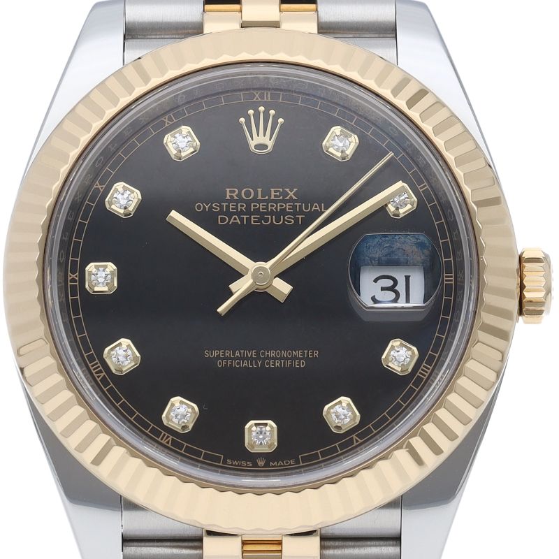Rolex Datejust 41 Watch Diamond Box 18k Yellow Gold SS