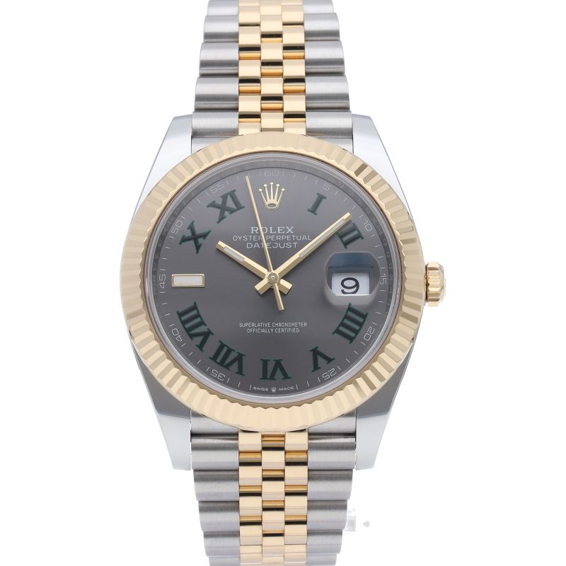 Rolex Datejust 41 Watch Jubilee Calf Troman Wimbledon Box 18k Yellow Gold — view 2