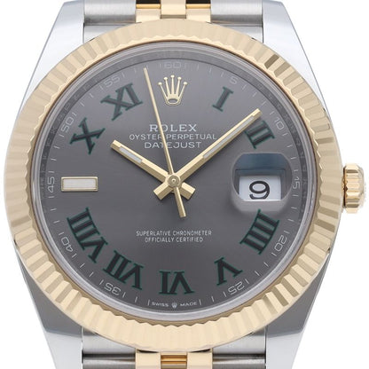 Rolex Datejust 41 Watch Jubilee Calf Troman Wimbledon Box 18k Yellow Gold