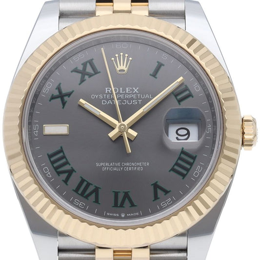 Rolex Datejust 41 Watch Jubilee Calf Troman Wimbledon Box 18k Yellow Gold