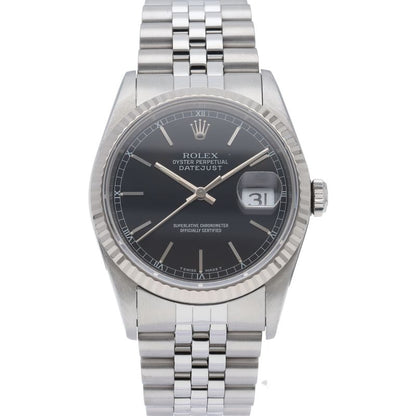 Rolex Datejust Watch 18k White Gold SS Black Polished — view 2