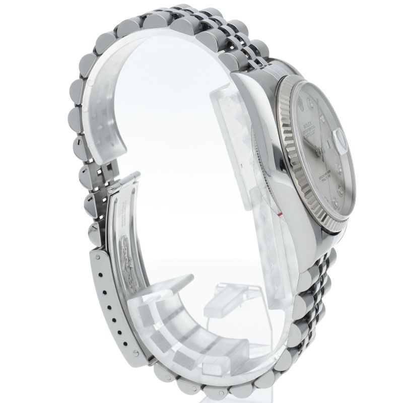 Rolex Datejust Watch Diamond 18k White Gold SS Silver Polished 20 — view 4