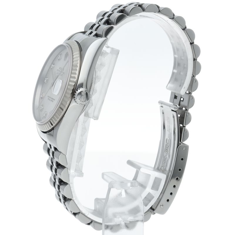 Rolex Datejust Watch Diamond 18k White Gold SS Silver Polished 20 — view 3