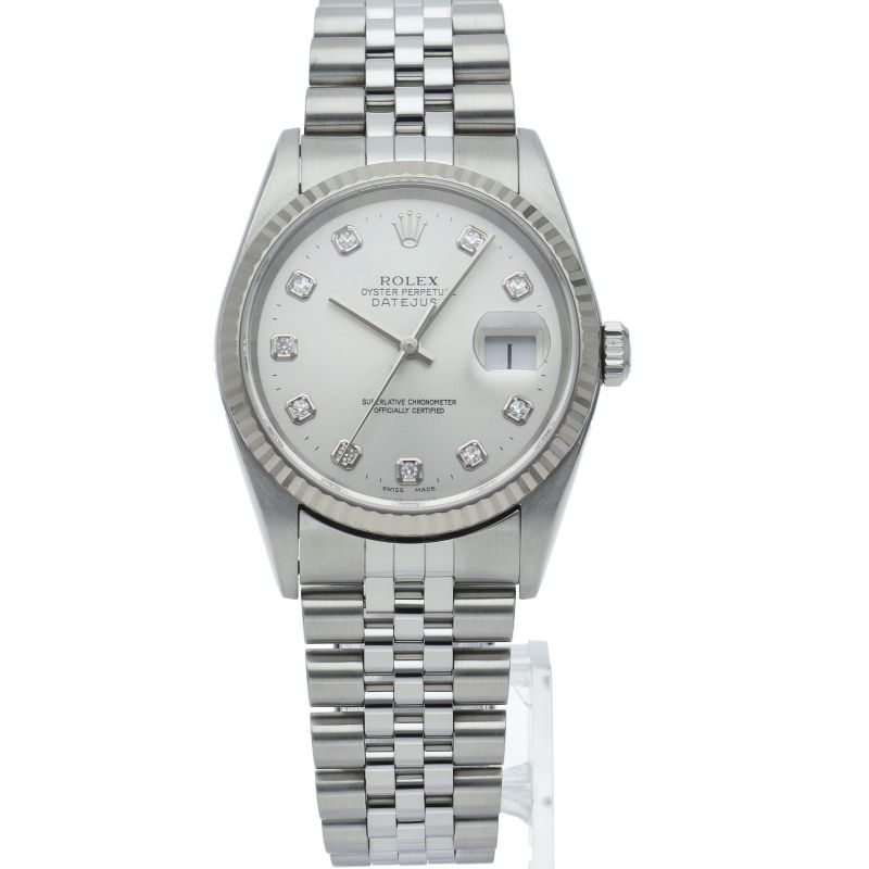 Rolex Datejust Watch Diamond 18k White Gold SS Silver Polished 20 — view 2
