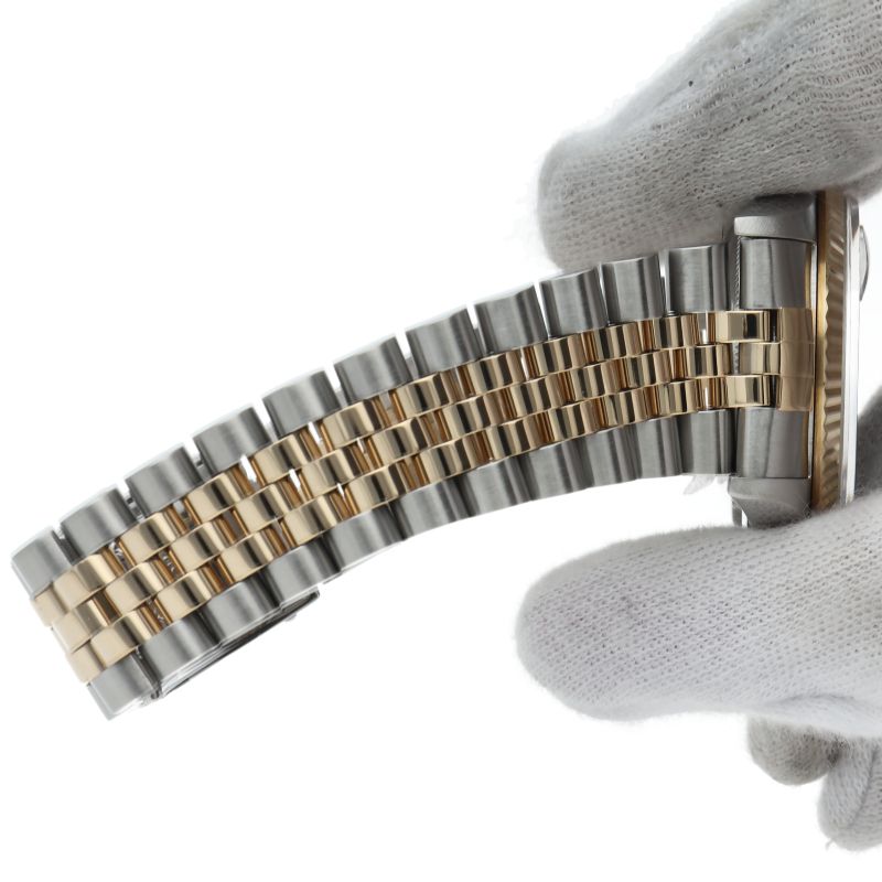 Rolex Datejust Watch Diamond 18k Yellow Gold SS Black Polished 19 — view 6