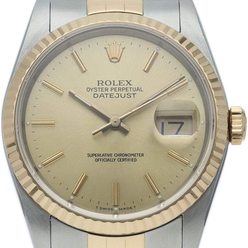 Rolex Datejust Watch Box International Service 18k Yellow Gold SS Champagne