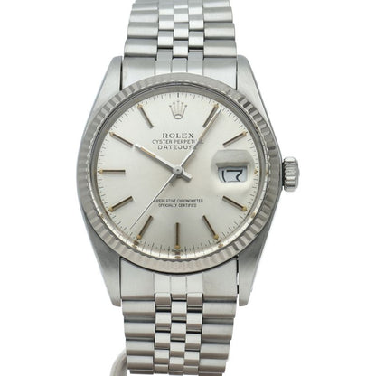 Rolex Datejust Watch Antique Box 18k White Gold SS Silver Polished — view 2