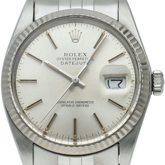 Rolex Datejust Watch Antique Box 18k White Gold SS Silver Polished