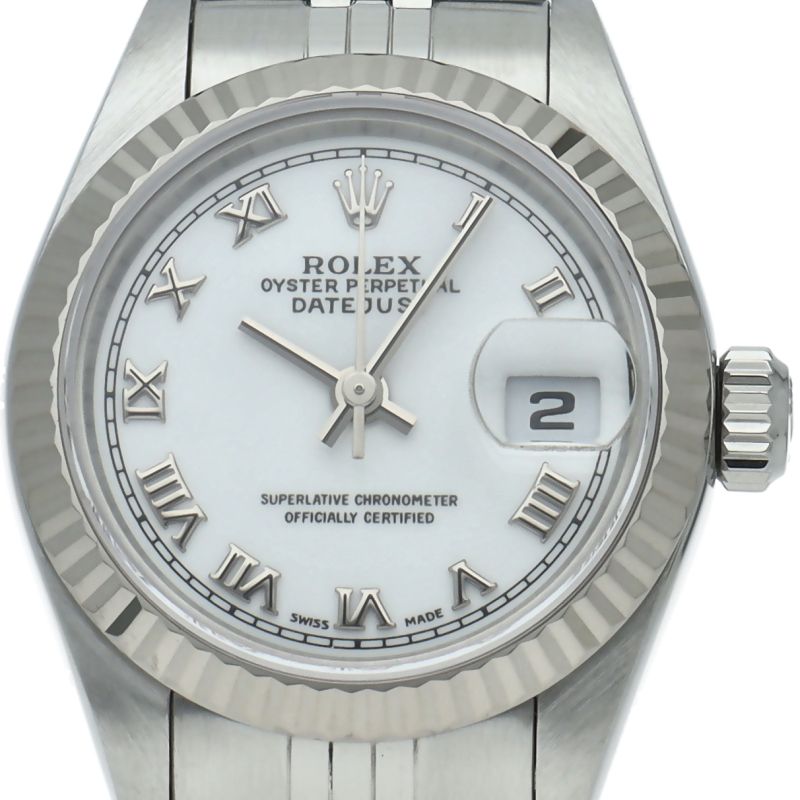 Rolex Datejust Watch Box 18k White Gold SS Polished