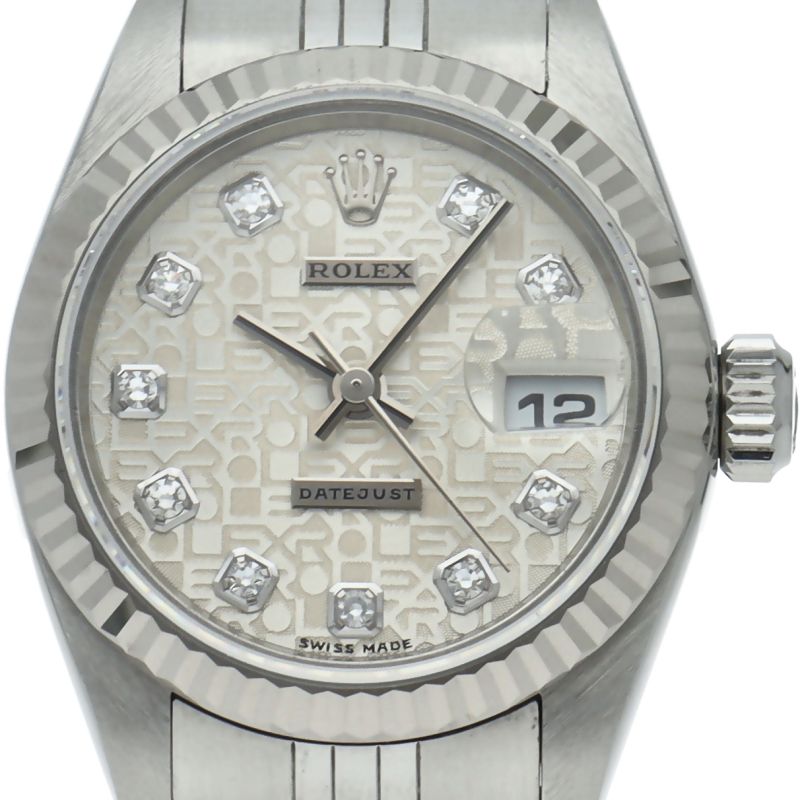 Rolex Datejust Watch Diamond Computer Dial 18k White Gold SS