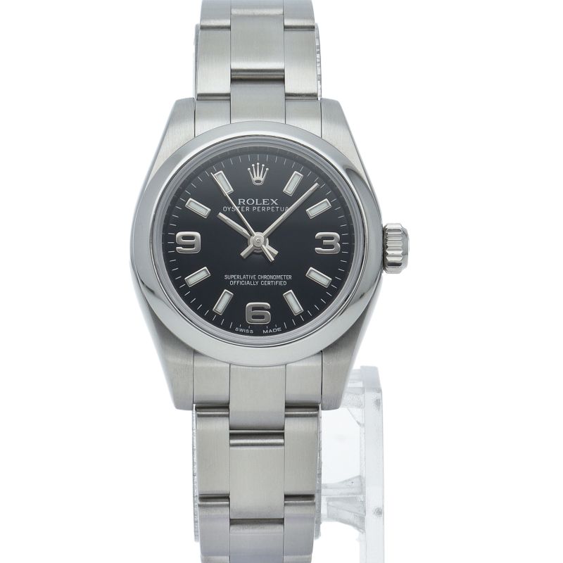 Rolex Oyster Perpetual 26 Watch SS Black Polished — view 2