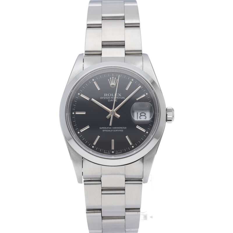 Rolex Oyster Perpetual Date Watch Box SS Black Polished — view 2