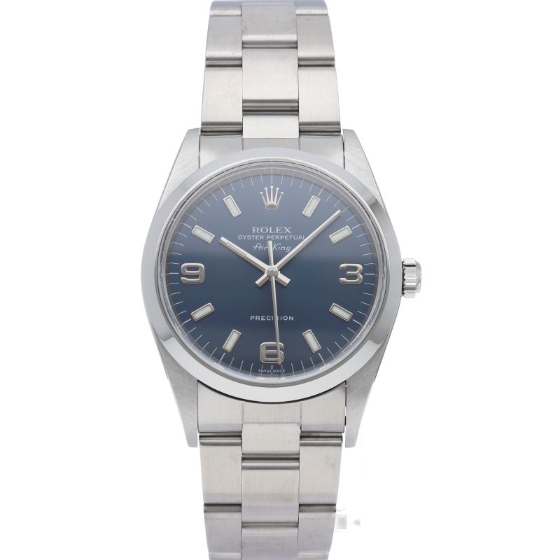 Rolex Air King Box SS Watch Blue Polished — view 2