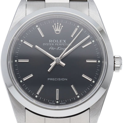 Rolex Air King SS Watch Black Polished