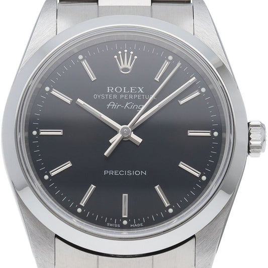 Rolex Air King SS Watch Black Polished