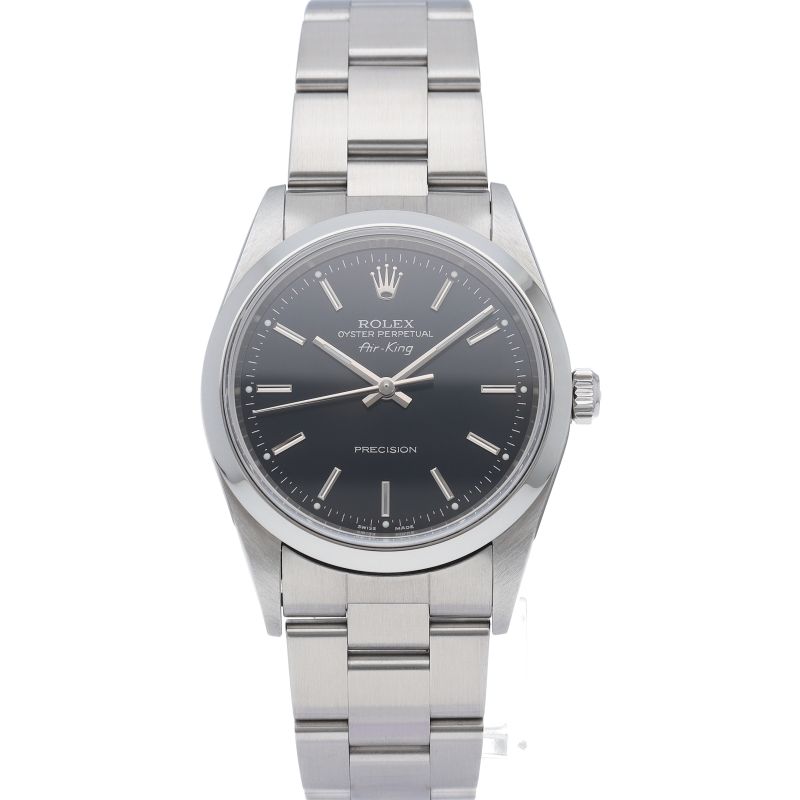 Rolex Air King Box SS Watch Black Polished — view 2