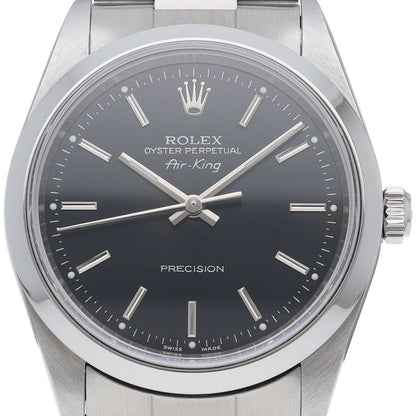 Rolex Air King Box SS Watch Black Polished