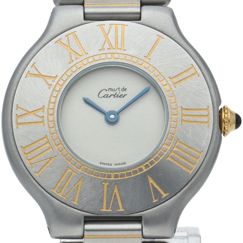 Cartier Must 21 LM Watch SS Beige Polished