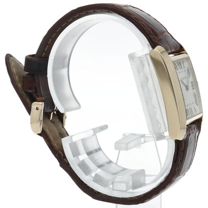 Cartier Tank Francaise MM Watch Box 18k Yellow Gold Leather White Polished — view 4