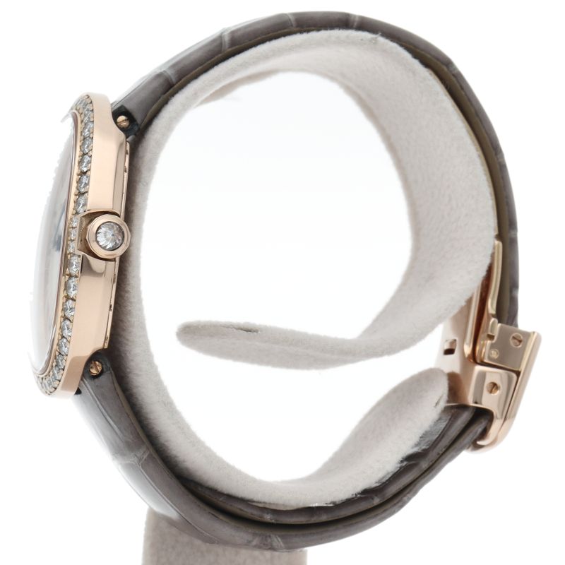 Cartier Venuire SM Watch Diamond Bezel Box 18k Pink Gold Leather Silver Finish — view 3