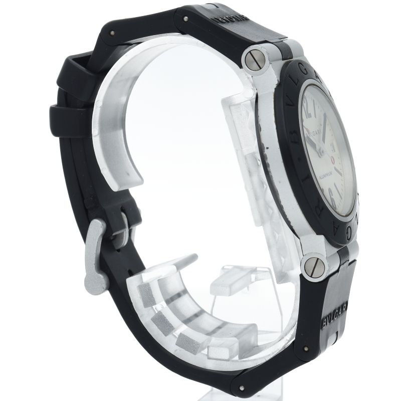 Bvlgari Bulgari Aluminum Watch 38 mm Auto Depth Rubber Silver — view 4