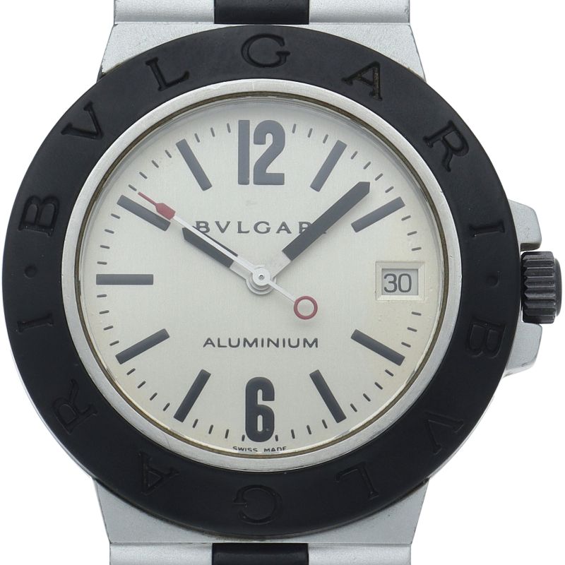 Bvlgari Bulgari Aluminum Watch 38 mm Auto Depth Rubber Silver