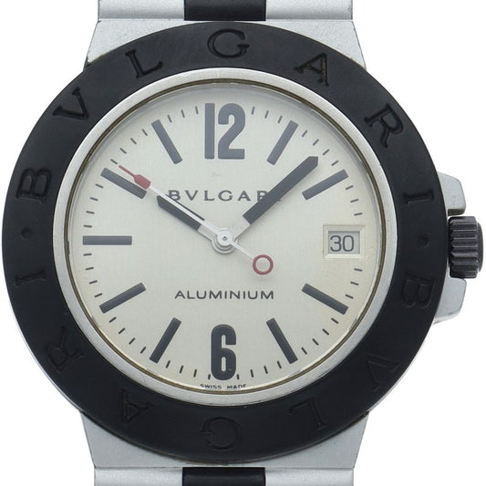 Bvlgari Bulgari Aluminum Watch 38 mm Auto Depth Rubber Silver