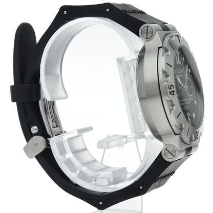 Bvlgari Diagono Scuba Chronograph SS Rubber Watch Black Polished — view 4