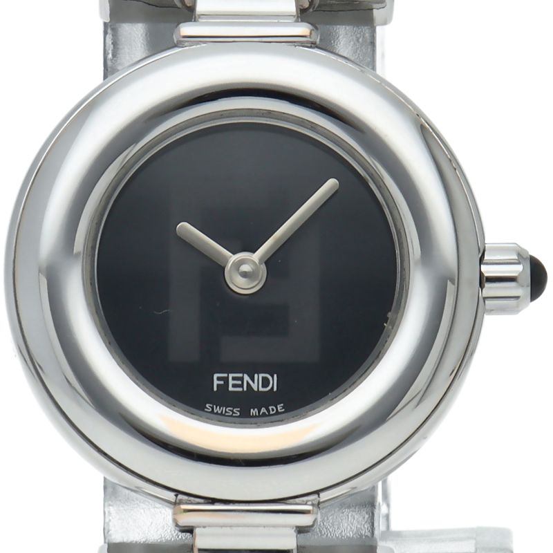 Fendi Watch Box SS Leather Black Polished