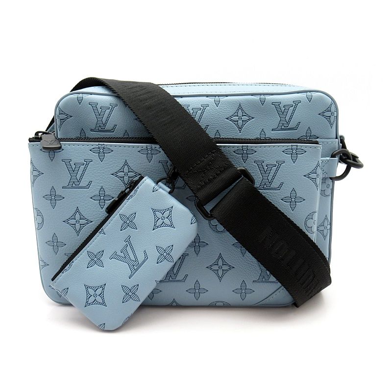 Louis Vuitton Trio Monogram Shadow Messenger Bag Sky Blue